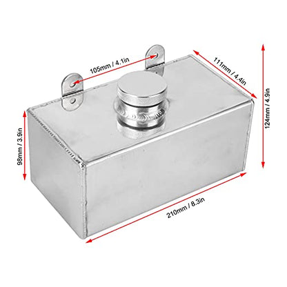 Windscreen Washer Bottle, KIMISS Intercooler Aluminium Welded 2L Polished Intercooler Spray Polished Universal for Car Parts