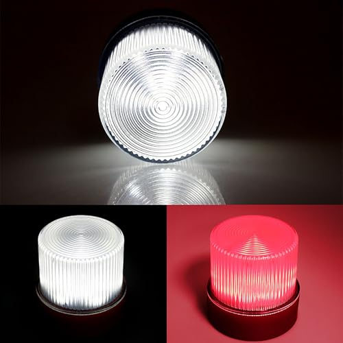 Marhynchus Traffic Emergency Light, Portable LED Strobe Beacon with Magnetized Roof Mount and Hook IP67 Water Proof for Car Motorcycle Truck Roadside Emergencies (Red White) - color: Red White