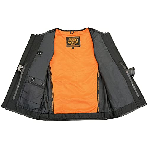 Milwaukee Leather Men's Classic Collarless Motorcycle Biker Rider Leather Vest |MLM|SH - color: Mlm3580-black, size: Large