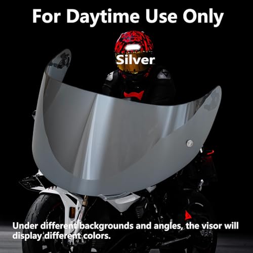 K1 Helmet Visor Replacement,K5 Motorcycle Helmet Face Shield Compatible with K1 K1S K3SV K5 K5S (Silver) - color: Silver