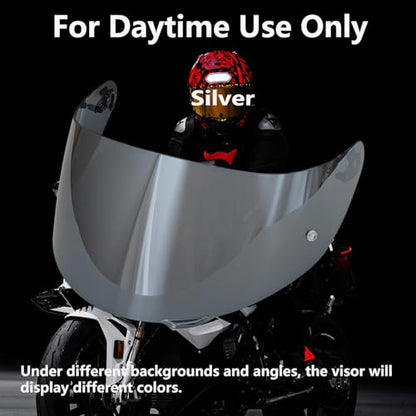 K1 Helmet Visor Replacement,K5 Motorcycle Helmet Face Shield Compatible with K1 K1S K3SV K5 K5S (Silver) - color: Silver