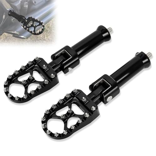 Left and Right Passenger footpeg supports for Harley Softail Models 2018-2025 Deluxe Fat Boy Heritage Sport Glide Softail Slim Street Bob Breakout Low Rider models,Gloss Black - color: Black for MX Style