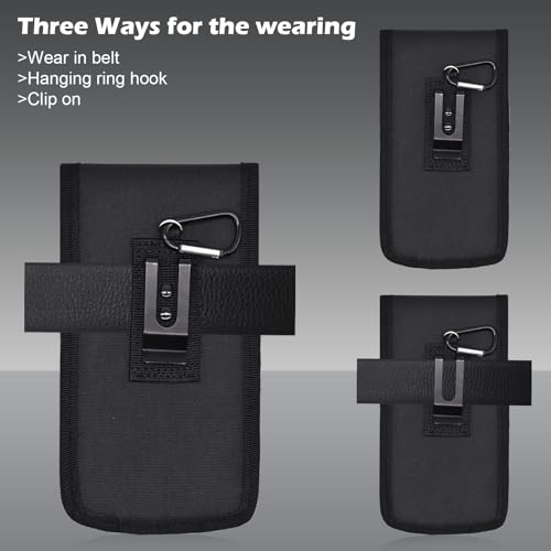 Belt Tool Pouch, Tactical Utility Organizer with Cell Phone Holder, Durable Heavy-Duty 1000D Nylon EDC Multitool Holster with Multi-Pockets for Electricians, Handymen, Work, Hiking, Daily Use - color: Black