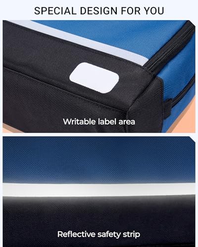 2 Pack Small Tool Bags Zipper Pouch for Organizing, with Adjustable Shoulder Strap & Carabiner, Utility Small Tool Pouch with Multi Pocket Compartments and Label Area (12" & 10") - color: Blue 2 Pack