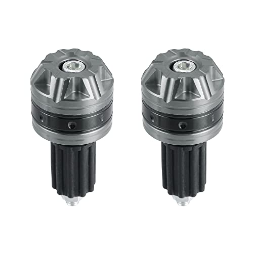 X AUTOHAUX 1 Pair Universal 18mm Handlebar End Caps Plug Bar End Aluminum Alloy for Motorcycle Titanium Tone - color: Titanium Tone
