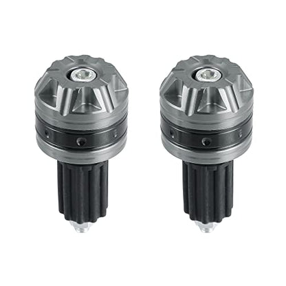X AUTOHAUX 1 Pair Universal 18mm Handlebar End Caps Plug Bar End Aluminum Alloy for Motorcycle Titanium Tone - color: Titanium Tone