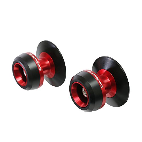 MC MOTOPARTS Twall 6MM CNC Swingarm Spools Compatible with DAYTONA 675 2006-2010 06 07 08 09 10 (Red) - color: Red