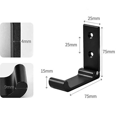2 Pack Foldable Aluminum Helmet Hooks Wall Hooks Invisible Wall Hooks for Clothes Coats Clothes Kitchen Bathroom Office Living Room Wardrobe (Black)