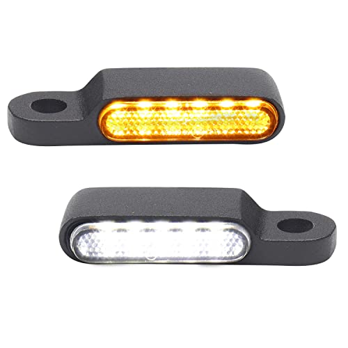 Mini Handlebar Sequential LED Turn Signals, 12V Front Motorcycle Running Lights for Harley Sportster, Dyna, Road King, Softail, Honda CBR, Yamaha, Victory