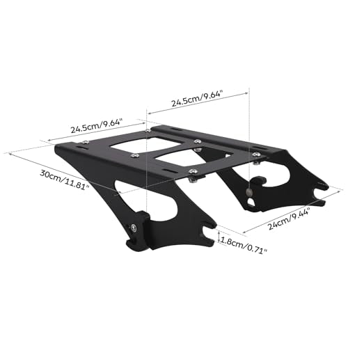 TCMT King Motorcycle Tour Trunk with Backrest 6.5" Speakers 2 Up Mount Rack Fit for Harley 2014-2025 Touring CVO Road King Road Glide Street Glide Electra Glide Ultra Limited Pack - color: Style A+Speakers#1+Black 2 Up Rack#2