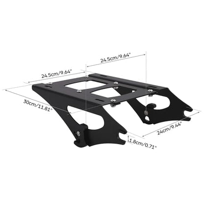 TCMT King Motorcycle Tour Trunk with Backrest 6.5" Speakers 2 Up Mount Rack Fit for Harley 2014-2025 Touring CVO Road King Road Glide Street Glide Electra Glide Ultra Limited Pack - color: Style A+Speakers#1+Black 2 Up Rack#2