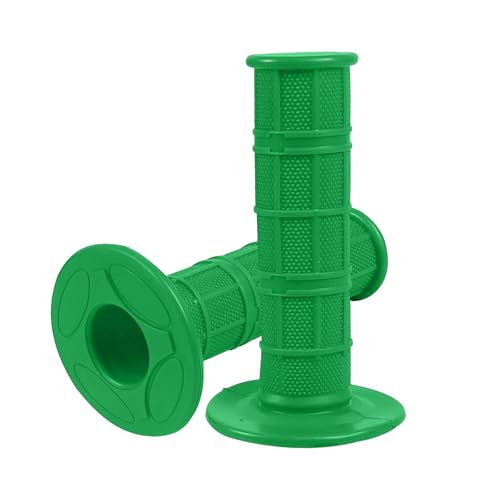2PCS Motorcycle Handlebar Grips, Non Slip Rubber Handlebar Grips, with 7/8" Left & 1" Right for Motorcycle, Dirt Bike, ATV, Universal Motorcycle Accessories for Women & Men (Green) - color: Green