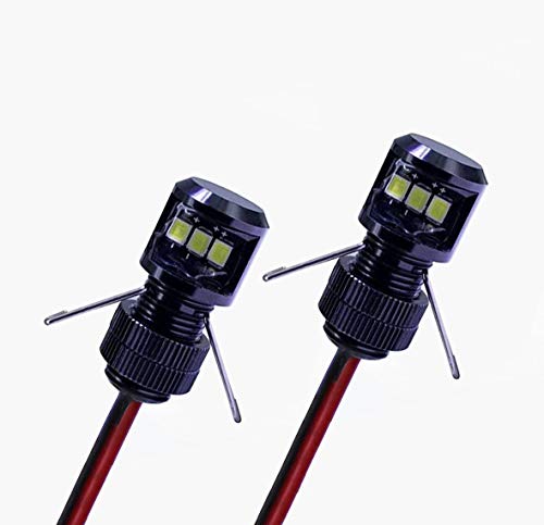 Oznium Side View LED Bolt - 12V LED Side Emitting Light for Bumper, Grille, Cars Interior, Dash, Ambient Lighting, Motorcycle with Aluminum Housing & Screw Nut (11 mm Black, Cool White LED), 2-PACK - color: Cool White, size: 11mm (about 7/16")