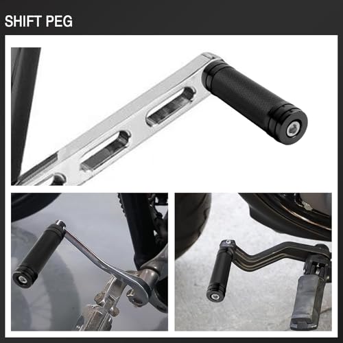Motorcycle Extended Shifter Peg Toe Foot Shift Peg for Harley Softail Sportster Dyna Touring Road King Street Glide Road Glide Fat Bob (Black) - color: Black