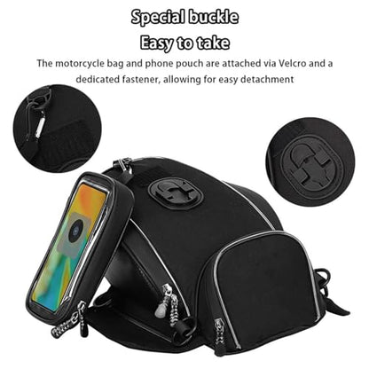 Motorcycle Tank Bag for Surron Ultra Bee 2023–2026, Magnetic & Strap Mount Tank Bag for Motorcycles, Waterproof Touch Screen Phone Pouch Anti-slip Base