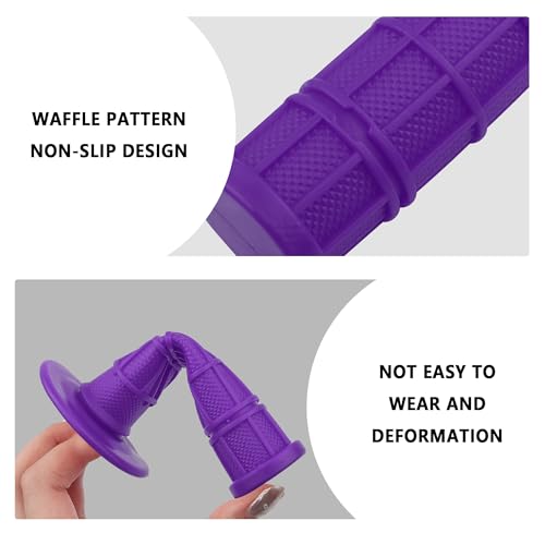 2PCS Motorcycle Grips,Anti-Slip Rubber Dirt Bike Grips with 7/8" Left & 1" Right Compatible with CRF KXF,Universal Motorcycle/Bike Handlebar Grips for Women & Men (Purple) - color: Purple