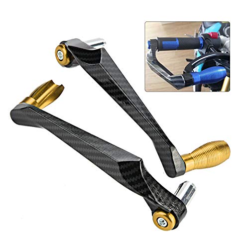 7/8inch Universal 22MM CNC Handlebar Brake Clutch Lever Hand Guard Protector for Motorcycle (Gold)