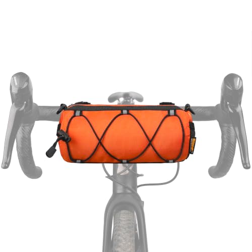 Rhinowalk Bike Handlebar Bag, Bicycle Front Bag Shoulder Bag Storage Bag with Shoulder Strap for Road Mountain Bike Cycling Travel - color: Orange