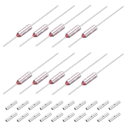 MECCANIXITY 10 Pcs Metal Temperature Thermal Fuse SF113 113C 235.4F 10A 250V Cutoff Thermal Fuse with 20 Pcs BN1.25 Bare Terminal Butt Connector - style: SF113