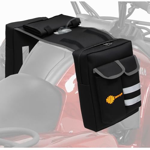 ATV Saddle Bag with Map Pouch & Cooler, Water-Resistant Hunting Tank Pack for All-Terrain Vehicles, Compatible with Most ATVs, Snowmobiles, Motorcycles & Bicycles (Black) - color: Black