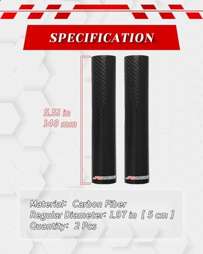 JFG RACING Motorcycle Carbon Fiber Fork Wrap Boots, 140mm, Front Shock Covers Gaiters Guard Protector for Most Dirt Bike, Motorcycles, 2 PCS - size: Length: 140mm