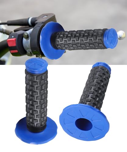 Dirt Bike Grips,Car Accessories Universal 7/8" Motorcycle Grips,Rubber Anti-Slip Throttle Bar Grip,Suitable for CRF50 CRF70 CRF80 XR50 XR100R CRF125 CRF100 CRF150F CRF230F (Blue) - color: Blue