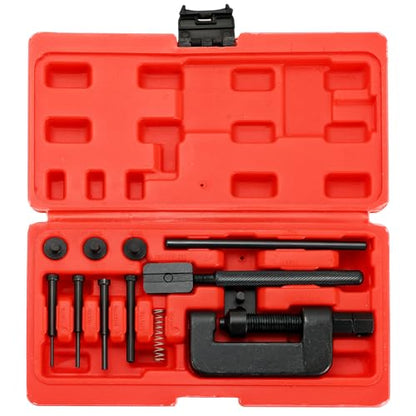 13PCS Chain Breaker Tool Kit | Universal Chain Cutter and Riveter Set with Carrying Case for ATV, Bicycle, and Motorcycle for Easy Chain Maintenance
