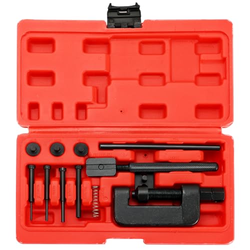13PCS Chain Breaker Tool Kit | Universal Chain Cutter and Riveter Set with Carrying Case for ATV, Bicycle, and Motorcycle for Easy Chain Maintenance