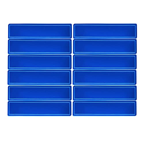 Customizable Reflective Helmet Strips Tape for Hardhats - Safety Waterproof High Visibility Stickers - 12pc - color: Blue Rectangle