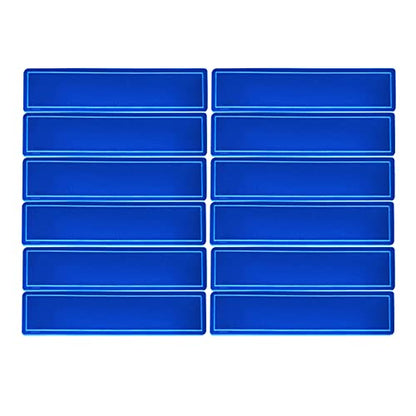 Customizable Reflective Helmet Strips Tape for Hardhats - Safety Waterproof High Visibility Stickers - 12pc - color: Blue Rectangle
