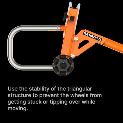Sport Motorcycle Rear Stand, 360° Movable Lift Stand, Heavy Duty with Wheels, 880 lb Capacity (Black, Double Arm)