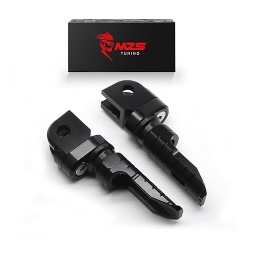 MZS Motorcycle Foot Pegs Compatible with ZX4R ZX4RR ZX25R EX 400 500 Z400 Z500 2018-2026, Front Adjustable Footpegs Rider Foot Pedal Black CNC - size: ZX4R/ZX4RR/ZX25R/EX 400 500/Z400/Z500