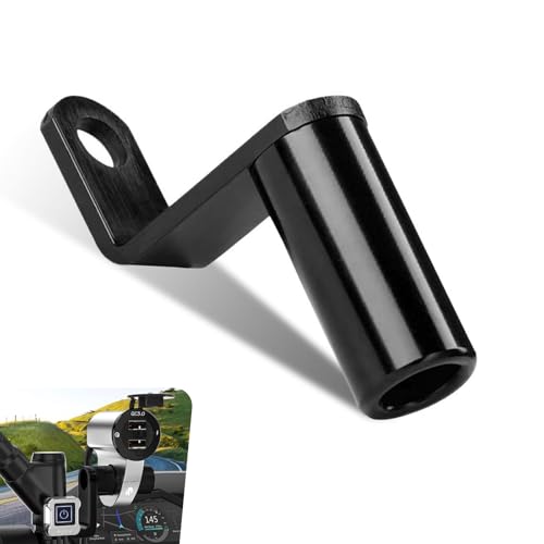 Motorcycle Mirror Mount Extender, Aluminum Alloy Multi-Functional Bike Conversion Bracket, Universal Mirror & Phone Holder Bracket for Bicycle Motorcycle (Black) - color: Black