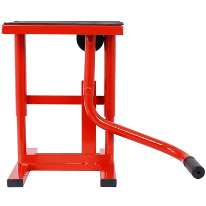 Dirt Bike Lift Jack Stand - 330 LBS Load Capacity Heavy Duty 11"-16.5" Adjustable Height Motorcycle Jack Lift Stand | Hoist Table for Dirt Pit Bike Repair, Maintenance, Dirt Bike Accessories Red