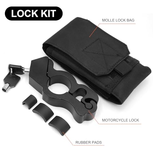 Heavy Duty Anti Theft Helmet, Brake and Handlebar, Universal for Motorcycles, ATVs, Dirt Bikes, Mopeds, Scooters | Dirt Bike, Moped, Scooter, ATV Accessories - color: Black