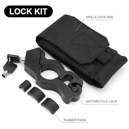 Heavy Duty Anti Theft Helmet, Brake and Handlebar, Universal for Motorcycles, ATVs, Dirt Bikes, Mopeds, Scooters | Dirt Bike, Moped, Scooter, ATV Accessories - color: Black
