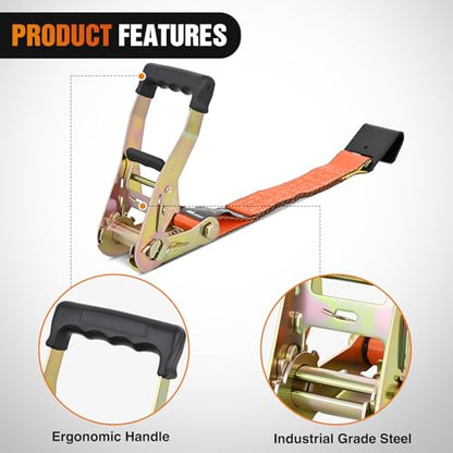 Nilight Flat Hook Ratchet Straps 4 Pack 2 in x 30 Ft Heavy Duty Tie Down Straps 10,000 Lbs Breaking Strength for Truck, Trailers Pickup Orange - color: 4 Pack 2 in x 30 Ft Flat Hook Straps
