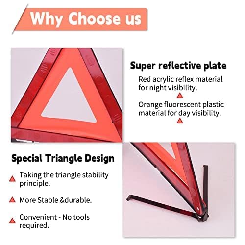1Pcs Emergency Warning Triangle Reflector for i7 ab 2023, | Reflective folding markers alert traffic during roadside breakdowns