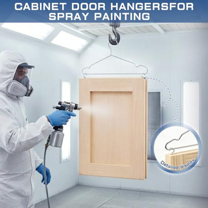 20 Pack Cabinet Door Hangers for Spray Painting & Paint Drying Kit | Positioning Lock, 25 lbs Capacity, Less Flipping, More Stable Hanging
