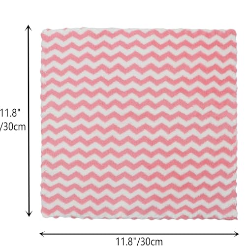 Microfiber Cleaning Cloth, 10 Pack Microfiber Rags,12inx12in, Pink | Lint Free Dish Cleaning Cloths, Fast Drying Dish Rags For Cleaning, Absorbent Washcloths - color: Pink
