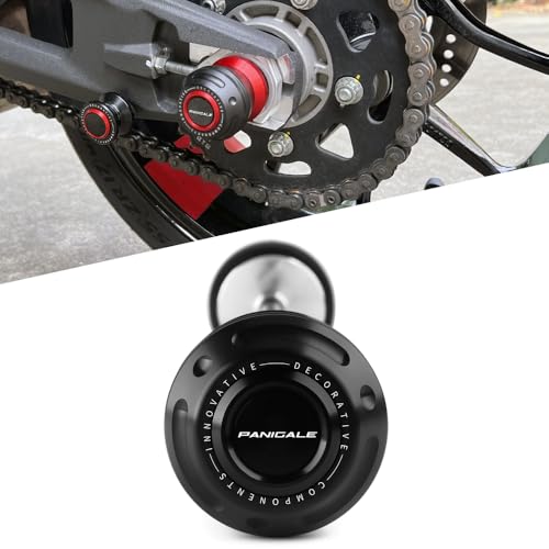 Motorcycle Rear Wheel Axle Fork Slider Crash Protector Compatible With Ducati Panigale V2 V2S 2025 2026 | PanigaleV2 Accessories (Black) - color: black