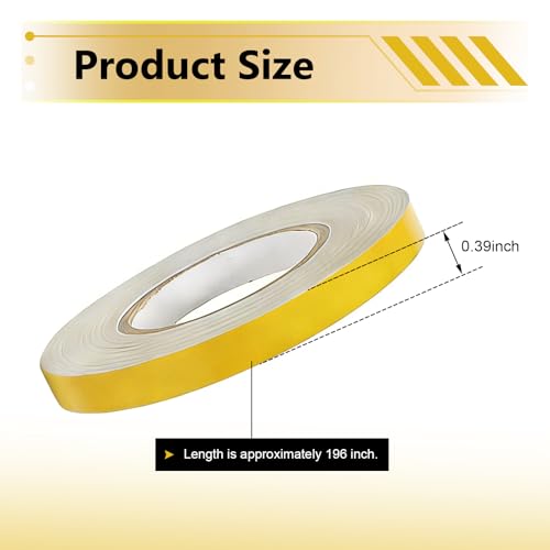 Car Reflective Strip Sticker, 0.39" x 16.4ft Cuttable Reflective Warning Body Tape, Self-Adhesive Night Visibility Rim Strip Decal, Universal for Most Cars, Motorcycles, Bikes (Yellow) - color: Yellow