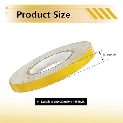 Car Reflective Strip Sticker, 0.39" x 16.4ft Cuttable Reflective Warning Body Tape, Self-Adhesive Night Visibility Rim Strip Decal, Universal for Most Cars, Motorcycles, Bikes (Yellow) - color: Yellow