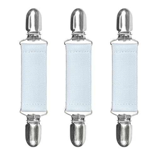 Classic Mitten Clips (3-Pack) — Heavy-Duty Glove Keepers, Cinch Clips for Skiing, Work, Dress; Fabric-Safe Plastic Insert (White, 1 inch) - color: White, size: 1 inch