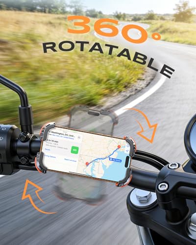 Zewdov 2026 Anti-Shake Motorcycle Phone Mount Holder with Vibration Dampener & Quick Install Clamp, Strong Grip & Anti-Drop Bike Phone Holder for Bicycle/ATV/Scooter, Fits for iPhone/Samsung 4.7-6.8" - style: With Vibration Dampener
