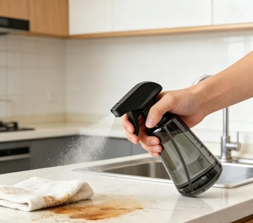 1Pcs Spray Bottles Water Spray Bottle,17 oz/500 ml Spray Bottle with Adjustable Nozzle for Cleaning,Plants,Hair(Grey)