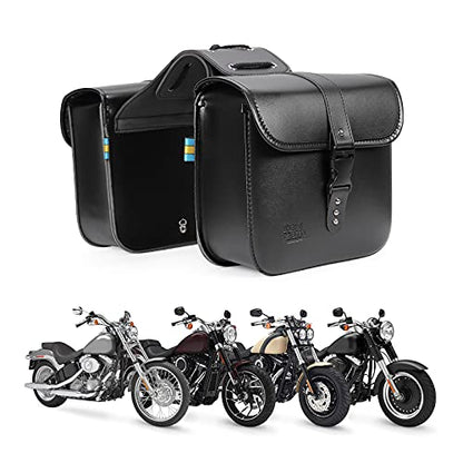 KEMIMOTO Motorcycle Saddlebags Throw Over Saddle bags Small Size Panniers 15L Side Luggage Saddlebags for Motorcycle Universal Sportster Softail Dyna Road King Rebel Synthetic Leather - style: Without Lock