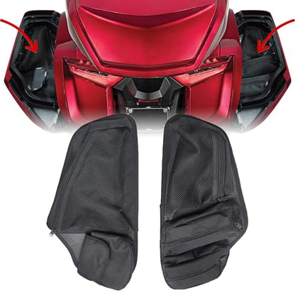 Motorcycle Saddle Bag Lid Organizers Side Case Trunk Storage Gear Bag Pocket Compatible with Honda Gold Wing Tour DCT Airbag 1800 GL1800 F6B GL 1800 2018-Up (A Pair of Bags)