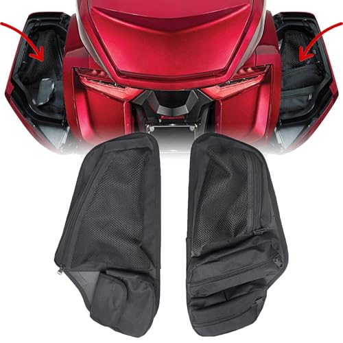 Motorcycle Saddle Bag Lid Organizers Side Case Trunk Storage Gear Bag Pocket Compatible with Honda Gold Wing Tour DCT Airbag 1800 GL1800 F6B GL 1800 2018-Up (A Pair of Bags)
