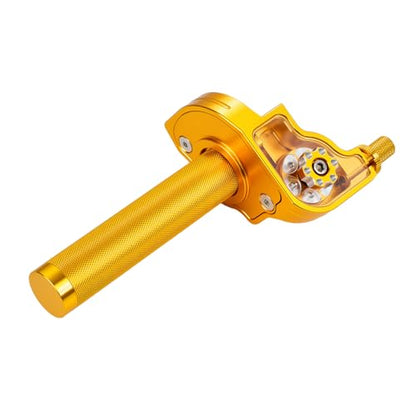 Motorcycle Twist Throttle 7/8" 22mm with Handle Grip Throttle Cable CNC Assembly Universal for 150 200 250 EXC XC XCW XCF XCFW EXCF EXCR XCRW Dirt Pit Bike ATV Mini Bike Gold - color: gold